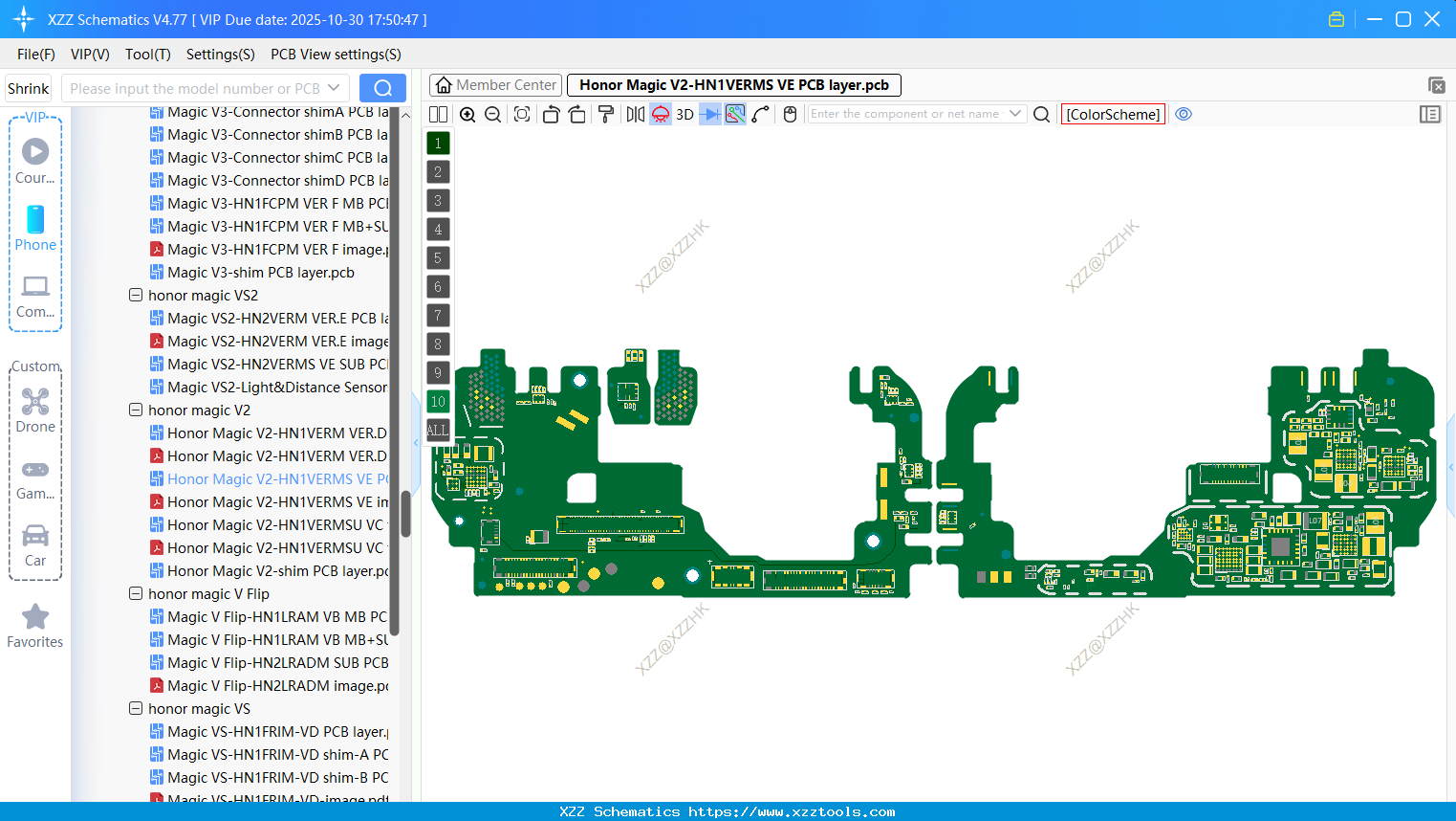 Honor Magic V2-HN1VERMS VE PCB Layer
